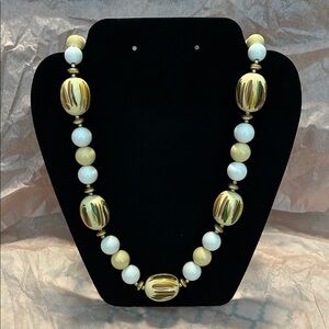 Vintage Wood Bead Necklace with Multicolor Accents